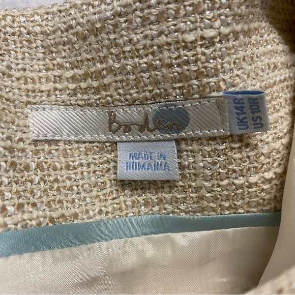 Boden Cream Textured Dress - Picture 8 of 9